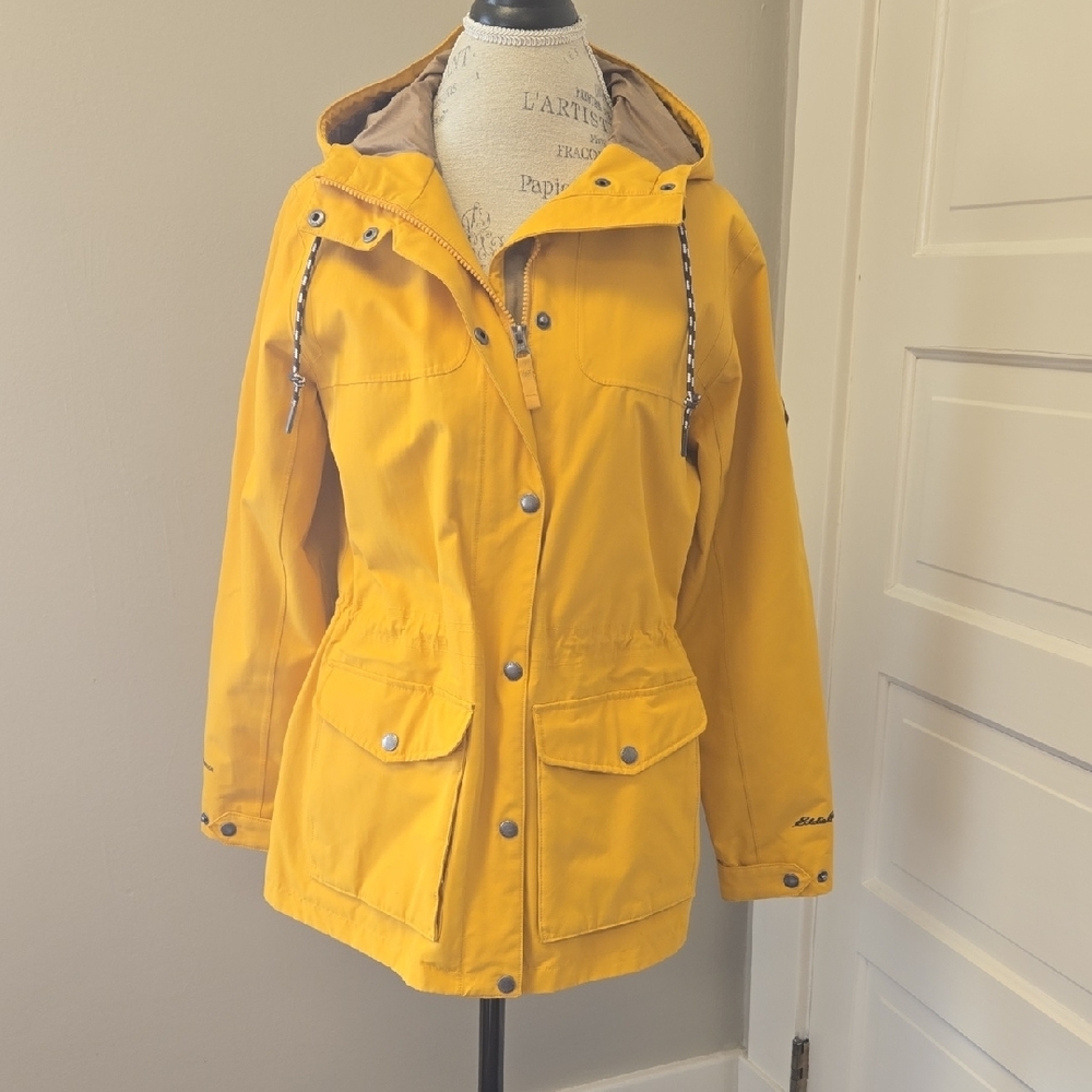 Eddie Bauer Yellow Utility Jacket with Drawstring Waist